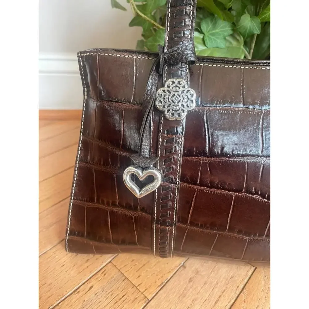 Brighton Sienna embossed brown tote bag (PU120